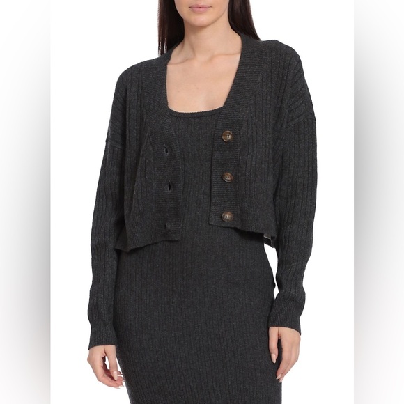 Avec Les Filles V-Neck Cardigan - Picture 2 of 4